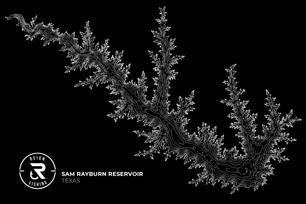 Sam Rayburn Reservoir Contour Texas
